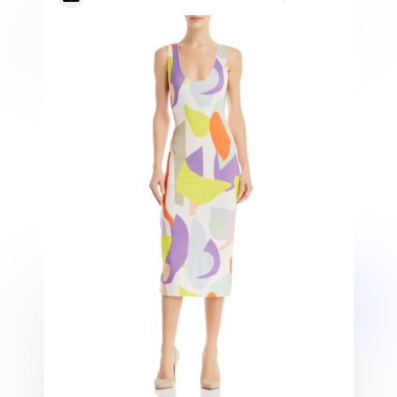 Alice + Olivia James Scoop-neck Sleeveless Fitted Dress SZ 4 - Picture 3 of 13